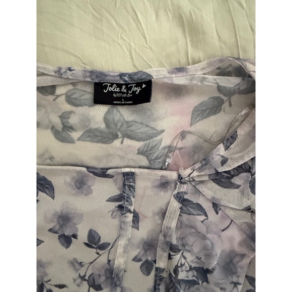 Jolie & Joy Floral Mesh Long Sleeve Top, Corset Style,‎ Romantic, Party - Picture 3 of 5